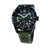 Montre Carlingue Aviation 01  Noir & Cuir Vert CT-002-A "Cuir"