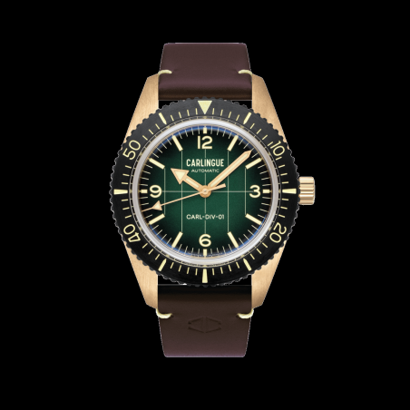 Carlingue Diver 01 Bronze et vert CT-001-A "Brown Leather"