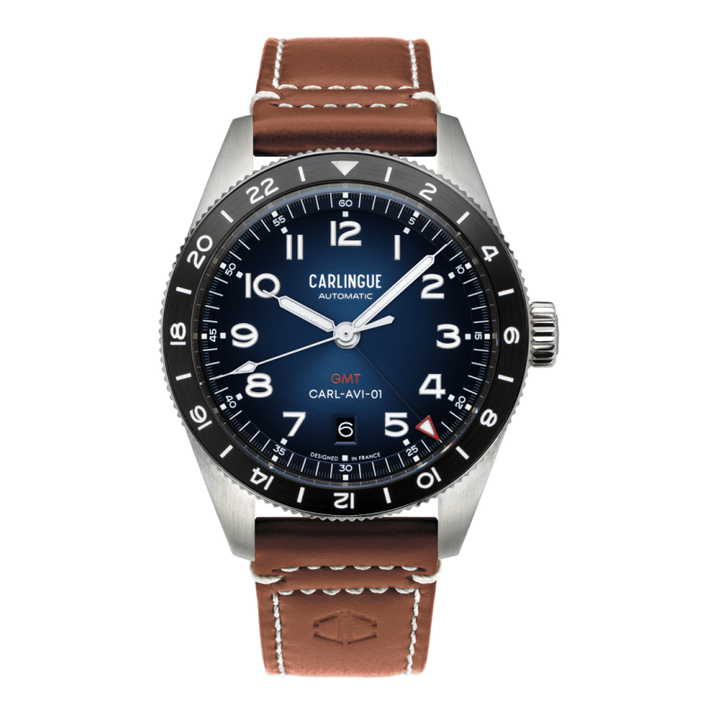 Carlingue Aviation 01 Bleu & Cuir Cognac CT-002-C "Cuir"