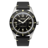 Carlingue Diver 01 Noir CT-001-B en acier et bracelet en cuir noir.
