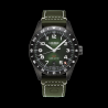 Carlingue Aviation 01  Noir & Cuir Vert CT-002-A "Cuir" Montre automatique française