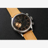 Montre chronographe Française pour femme au cadran noir et cuivre.