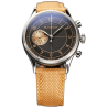 Chronographe Blackcat Shaka Copper Black. Montre en acier et bracelet textile couleur caramel.