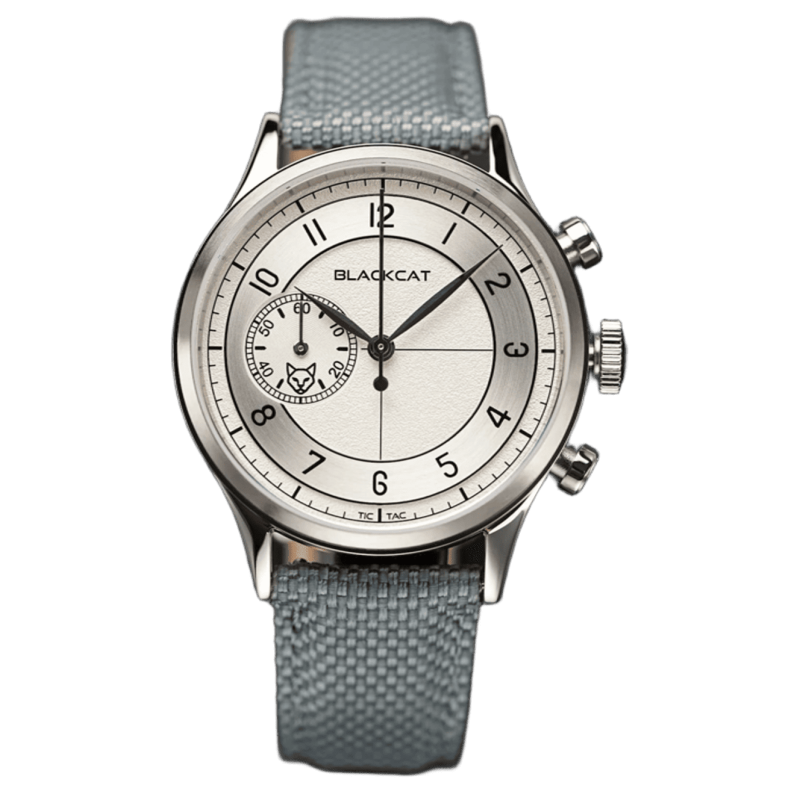 BlackCat Shaka Silver | Montre chronographe française