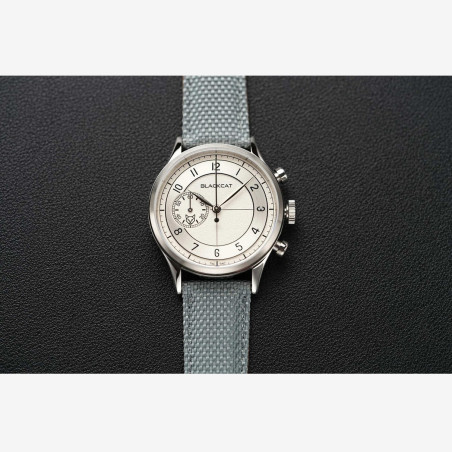 BlackCat Shaka Silver | Montre chronographe française