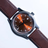 Capusson Havana Brown | French automatic watch, sunburst dial