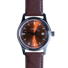 Capusson Havana Brown | French automatic watch, sunburst dial
