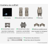 Contenu du coffret du bracelet modulaire Smartlet One Titanium, connecteurs, outils