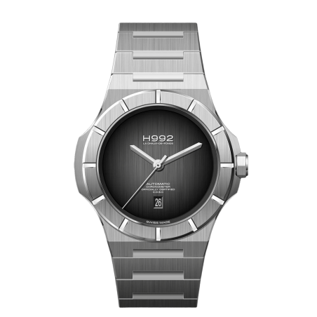 Montre H992 H4.2 Black Gradient, boîtier et bracelet intégré en acier.