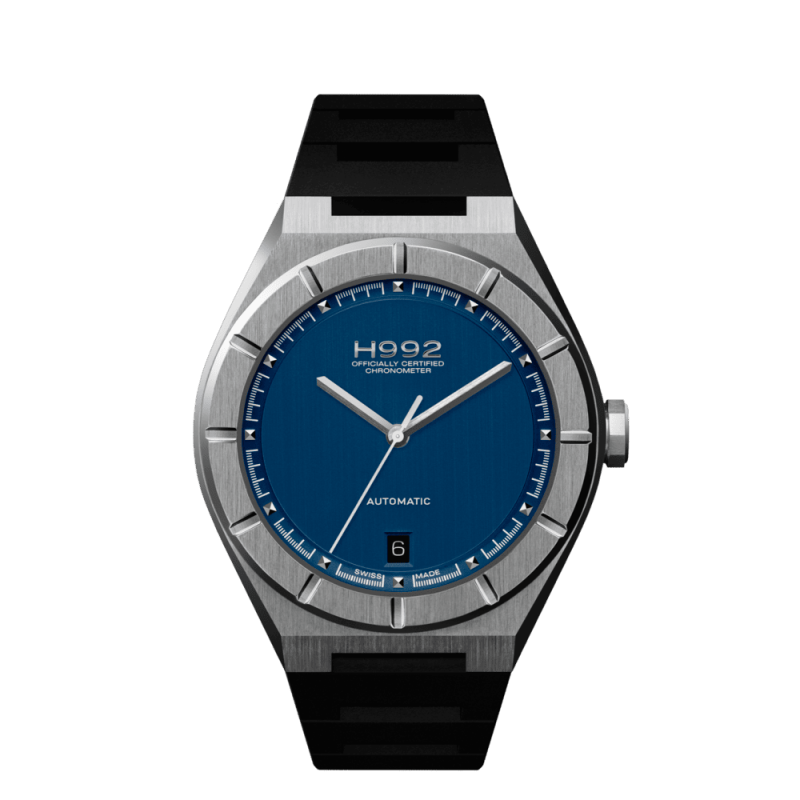 Montre H992 H2 Blue + Silver "caoutchouc"