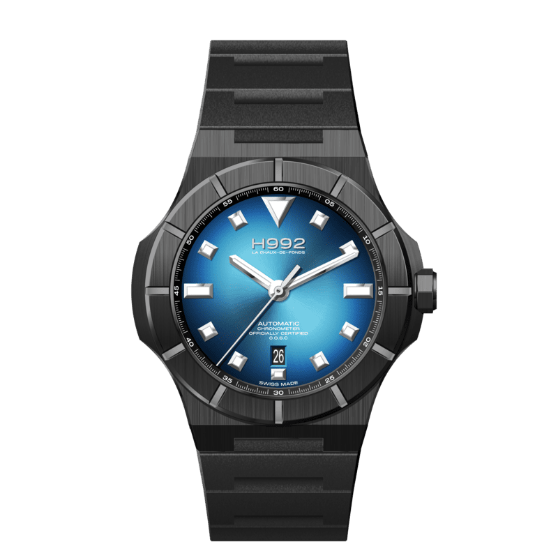 Montre H992 H4 Celestial Blue + Black "caoutchouc