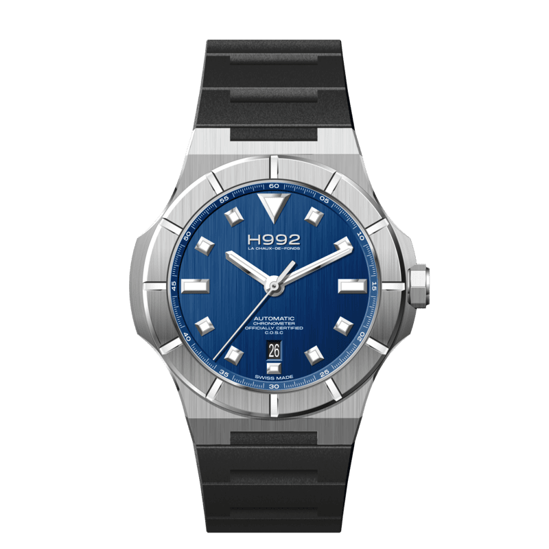 Montre H992 H4 Blue + Silver "caoutchouc"