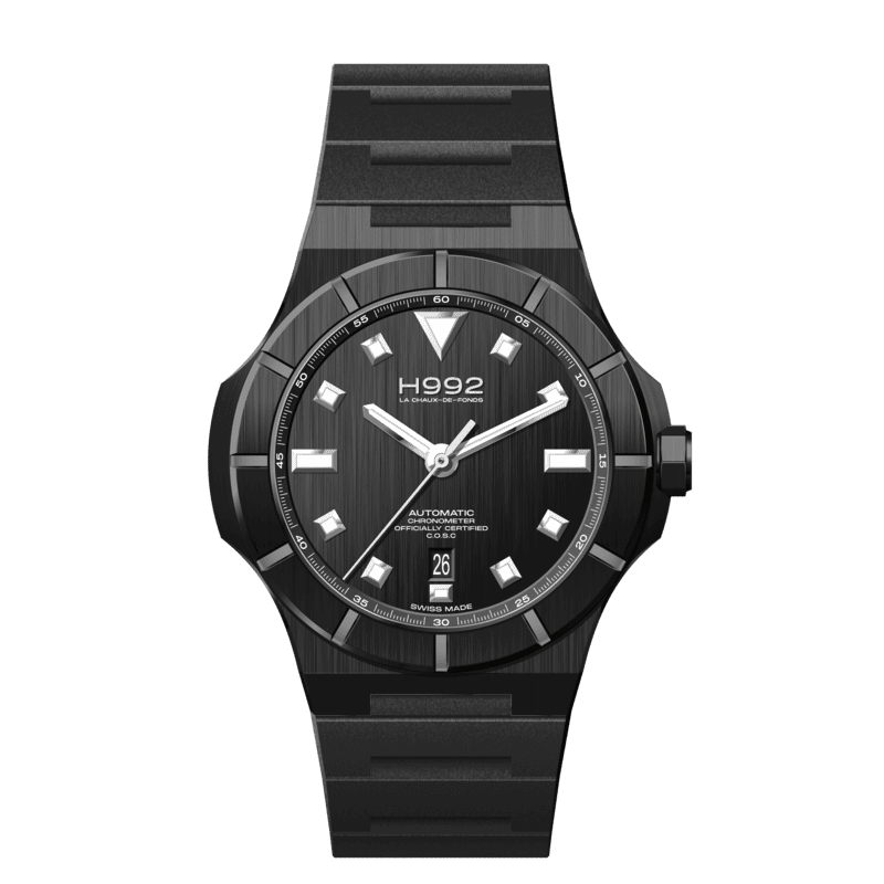 Montre H992 H4 Black + Black "caoutchouc"