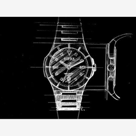 Montre H992 H4 Celestial Blue + Black "caoutchouc