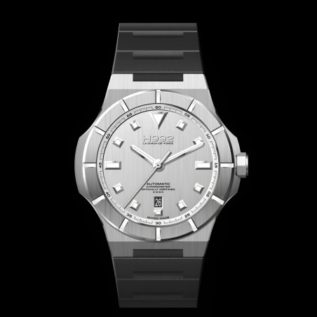 H992 H4 Silver + Silver "Caoutchouc" | Montre automatique suisse