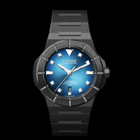 H992 H4 Celestial Blue + Black "Acier" | Montre automatique suisse
