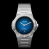 H992 H4.2 montre sport avec bracelet en acier intégré et son cadran épuré d'un bleu profond. sur fond noir