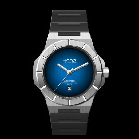 Montre automatique sport chic suisse bleue. Montre stylée pour homme. 