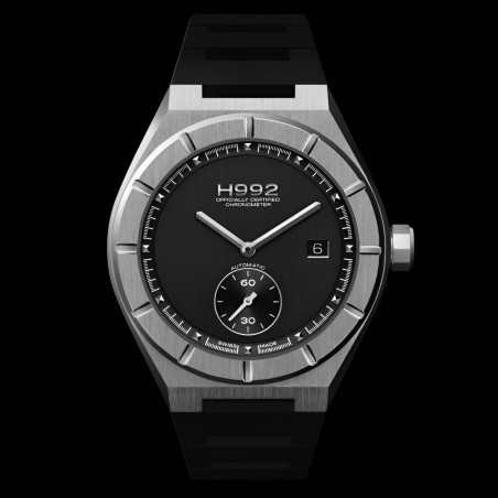 Montre H992 H1 Black + Silver "caoutchouc"