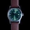 Capusson Vert Héritage | Montre automatique française, cadran soleillé