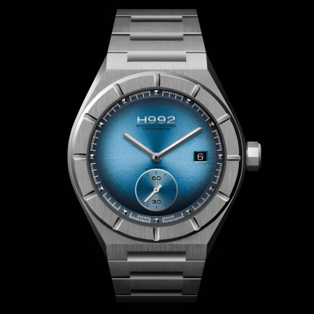 Montre H992 H2 Blue + Silver "caoutchouc"