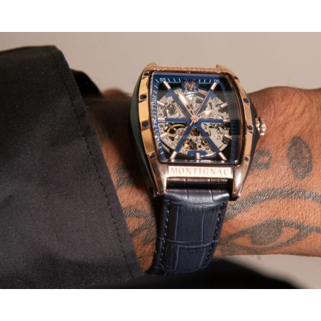Montignac Paladin MOW412 | Blue Tonneau Watch for Men