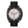 Humbert Droz HD Rea Chrono Drago,  carrure en acier inoxydable et PVD noir, cadran blanc et bracelet en silicone noir.